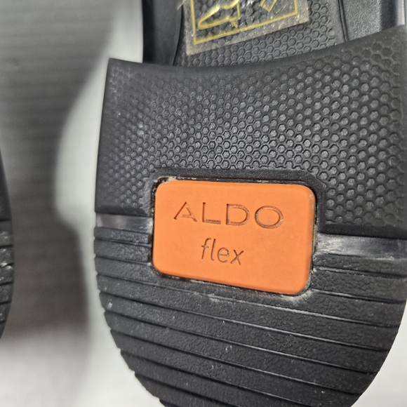 Aldo Men's Holtlanflex Monk Strap Slip-on Black Leather Buckle Loafers Size 8 - Picture 12 of 14